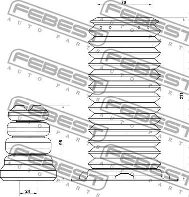 Febest BMSHB-F30F-KIT - Пылезащитный комплект, амортизатор autodnr.net