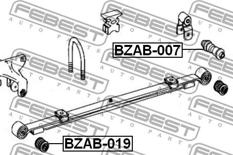 Febest BZAB-007 - Втулка, листовая рессора autodnr.net