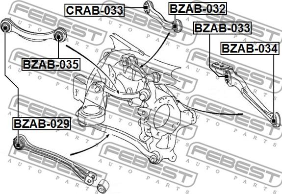 Febest BZAB-035 - Сайлентблок підвіски autocars.com.ua