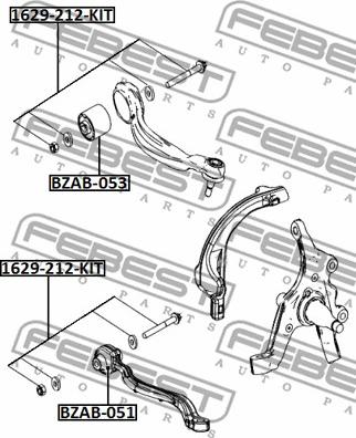 Febest BZAB-053 - Сайлентблок, рычаг подвески колеса avtokuzovplus.com.ua