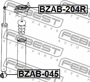 Febest BZAB-204R - Сайлентблок стійки, амортизатора autocars.com.ua