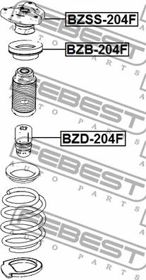 Febest BZB-204F - Подшипник качения, опора стойки амортизатора avtokuzovplus.com.ua