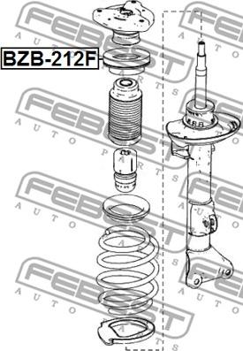 Febest BZB-212F - Подшипник качения, опора стойки амортизатора autodnr.net