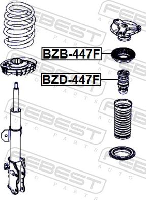 Febest BZB-447F - Подшипник качения, опора стойки амортизатора avtokuzovplus.com.ua