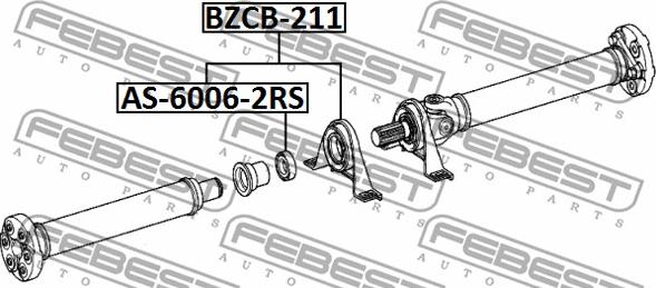 Febest BZCB-211 - Підвіска, карданний вал autocars.com.ua