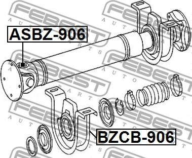 Febest BZCB-906 - Підвіска, карданний вал autocars.com.ua