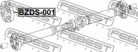 Febest BZDS-001 - Шарнір, поздовжній вал autocars.com.ua