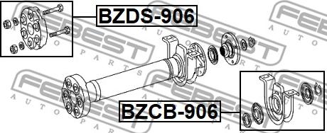 Febest BZDS-906 - Шарнир, продольный вал autodnr.net