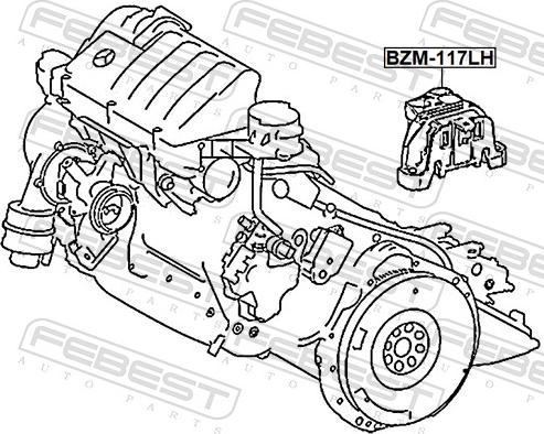 Febest BZM-117LH - Подушка, підвіска двигуна autocars.com.ua