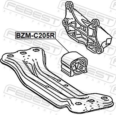 Febest BZM-205R - Підвіска, автоматична коробка передач autocars.com.ua