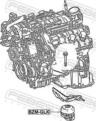 Febest BZM-GLK - Подушка, опора, подвеска двигателя avtokuzovplus.com.ua