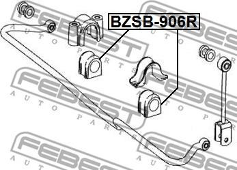 Febest BZSB-906R - Втулка, стабілізатор autocars.com.ua