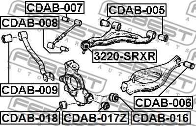 Febest CDAB-006 - Сайлентблок, важеля підвіски колеса autocars.com.ua