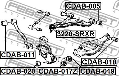 Febest CDAB-010 - Сайлентблок, важеля підвіски колеса autocars.com.ua