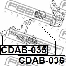 Febest CDAB-035 - Сайлентблок, важеля підвіски колеса autocars.com.ua