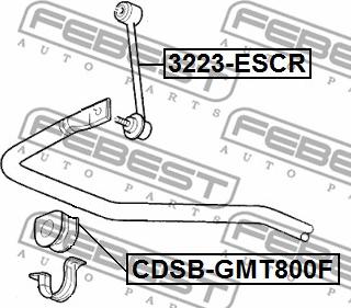 Febest CDSB-GMT800F - Втулка стабілізатора autocars.com.ua