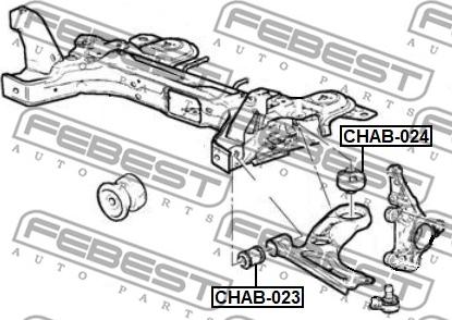 Febest CHAB-023 - Сайлентблок, важеля підвіски колеса autocars.com.ua