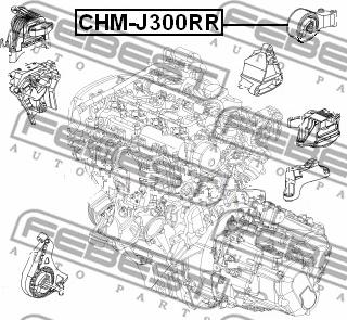 Febest CHM-J300RR - Подушка, опора, подвеска двигателя avtokuzovplus.com.ua