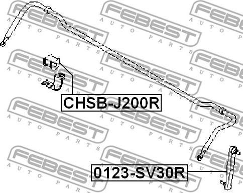 Febest CHSB-J200R - Втулка, стабілізатор autocars.com.ua