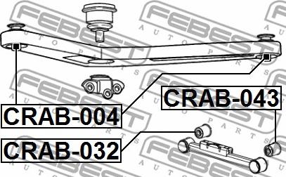 Febest CRAB-004 - Сайлентблок заднего верхнего рычага Grand Cherokee III 04-10 autocars.com.ua