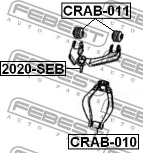 Febest CRAB-011 - Сайлентблок, важеля підвіски колеса autocars.com.ua