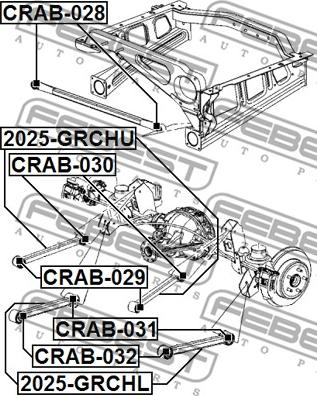 Febest CRAB-029 - Сайлентблок, рычаг подвески колеса avtokuzovplus.com.ua