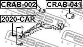 Febest CRAB-041 - Сайлентблок підвіски autocars.com.ua