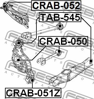 Febest CRAB-051Z - Сайлентблок, рычаг подвески колеса avtokuzovplus.com.ua