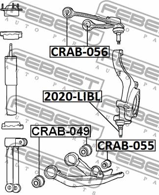 Febest CRAB-055 - Сайлентблок, важеля підвіски колеса autocars.com.ua