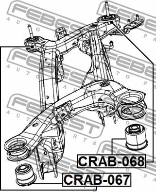 Febest CRAB-067 - Втулка, балка моста avtokuzovplus.com.ua