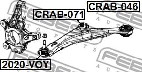 Febest CRAB-071 - Сайлентблок, важеля підвіски колеса autocars.com.ua