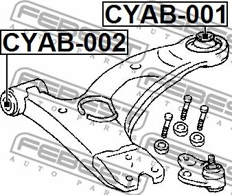 Febest CYAB-001 - Сайлентблок, рычаг подвески колеса autodnr.net