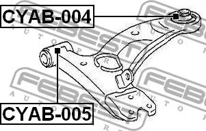 Febest CYAB-004 - Сайлентблок, рычаг подвески колеса avtokuzovplus.com.ua