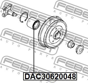 Febest DAC30620048 - Підшипник ступиці колеса autocars.com.ua