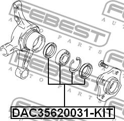 Febest DAC35620031-KIT - Комплект подшипника ступицы колеса avtokuzovplus.com.ua