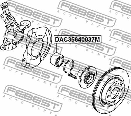 Febest DAC35640037M - Підшипник ступиці колеса autocars.com.ua