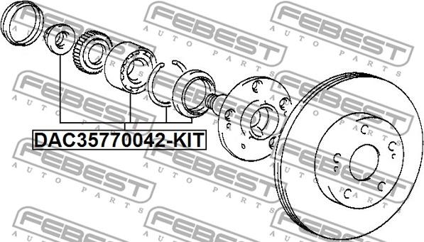 Febest DAC35770042-KIT - Підшипник ступиці колеса autocars.com.ua