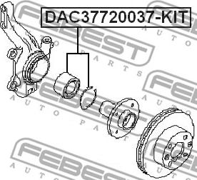 Febest DAC37720037-KIT - Комплект підшипника маточини колеса autocars.com.ua