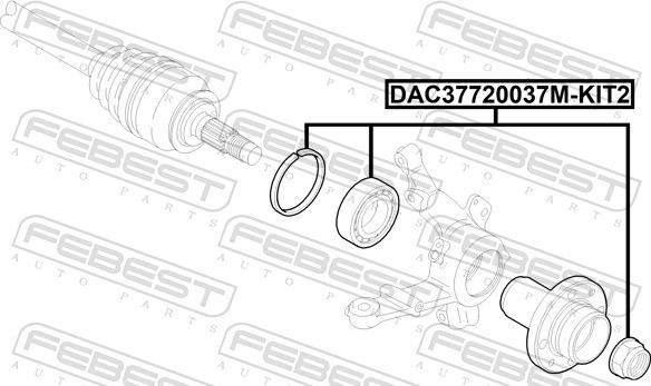 Febest DAC37720037M-KIT2 - Комплект підшипника маточини колеса autocars.com.ua