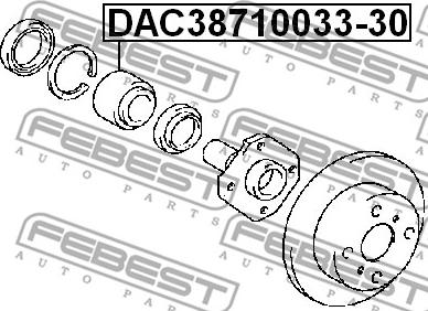 Febest DAC38710033-30 - Підшипник ступиці колеса autocars.com.ua