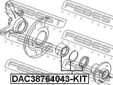 Febest DAC38764043-KIT - Подшипник ступицы колеса autodnr.net