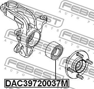 Febest DAC39720037M - Подшипник ступицы колеса autodnr.net