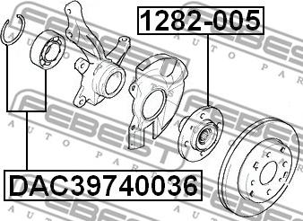 Febest DAC39740036 - Підшипник ступиці колеса autocars.com.ua