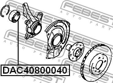 Febest DAC40800040 - Подшипник ступицы колеса avtokuzovplus.com.ua