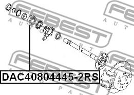 Febest DAC40804445-2RS - Підшипник ступиці колеса autocars.com.ua