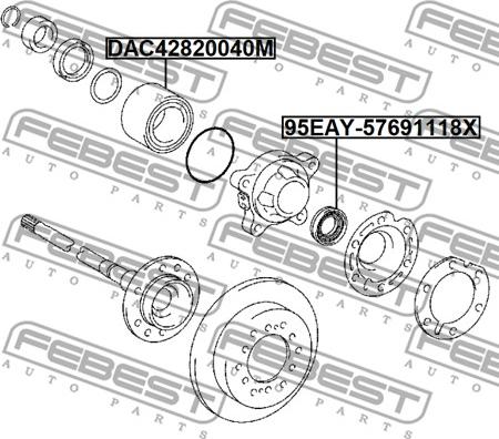 Febest DAC42820040M - Підшипник ступиці колеса autocars.com.ua