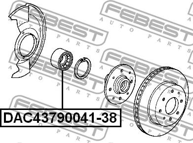 Febest DAC43790041-38 - Підшипник ступиці колеса autocars.com.ua