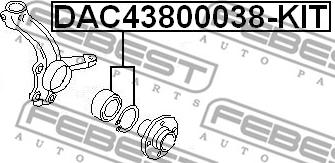 Febest DAC43800038-KIT - Комплект підшипника маточини колеса autocars.com.ua