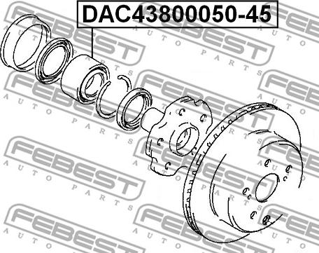 Febest DAC43800050-45 - Подшипник ступицы колеса avtokuzovplus.com.ua