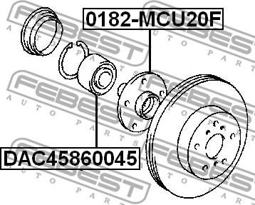 Febest DAC45860045 - Подшипник ступицы колеса autodnr.net